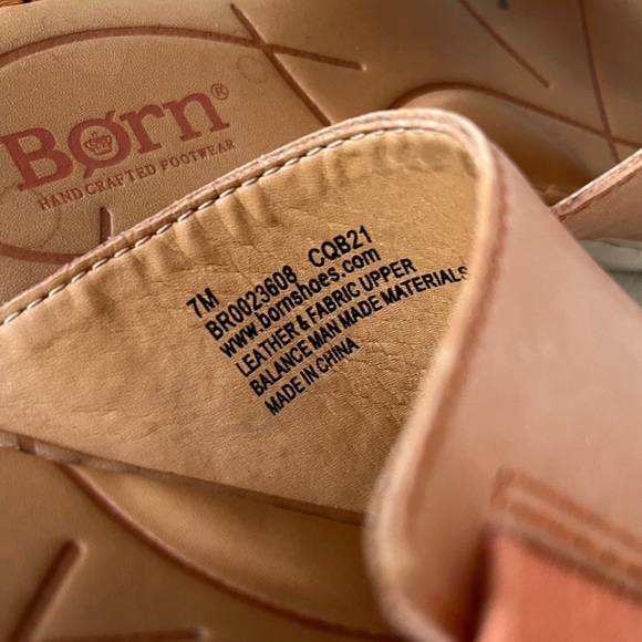 Born Oceana Women’s Tan Leather  Comfortable Slide Sandals Size 7 - Picture 8 of 10